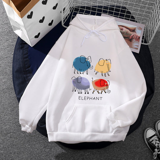 Damen nan Kapuzenpullover mit minimalistischer Grafik, lockerer Oversize-Passform und Kängurutasche Shop Nory