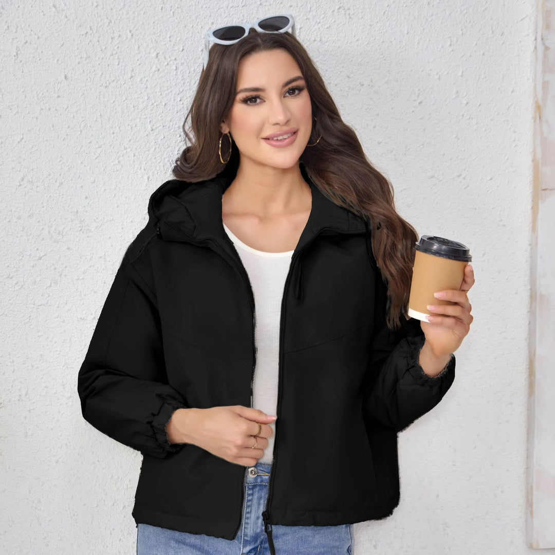 Damen Wattierte Kapuzenjacke mit Tunnelzug, Zweifach-Frontreißverschluss und elastischen Bündchen Shop Nory