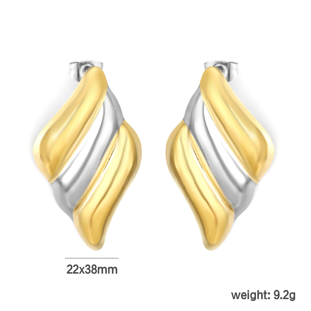 Damen Ohrstecker mit kunstvollem Wellen-Design aus hochwertigem Edelstahl Shop Nory