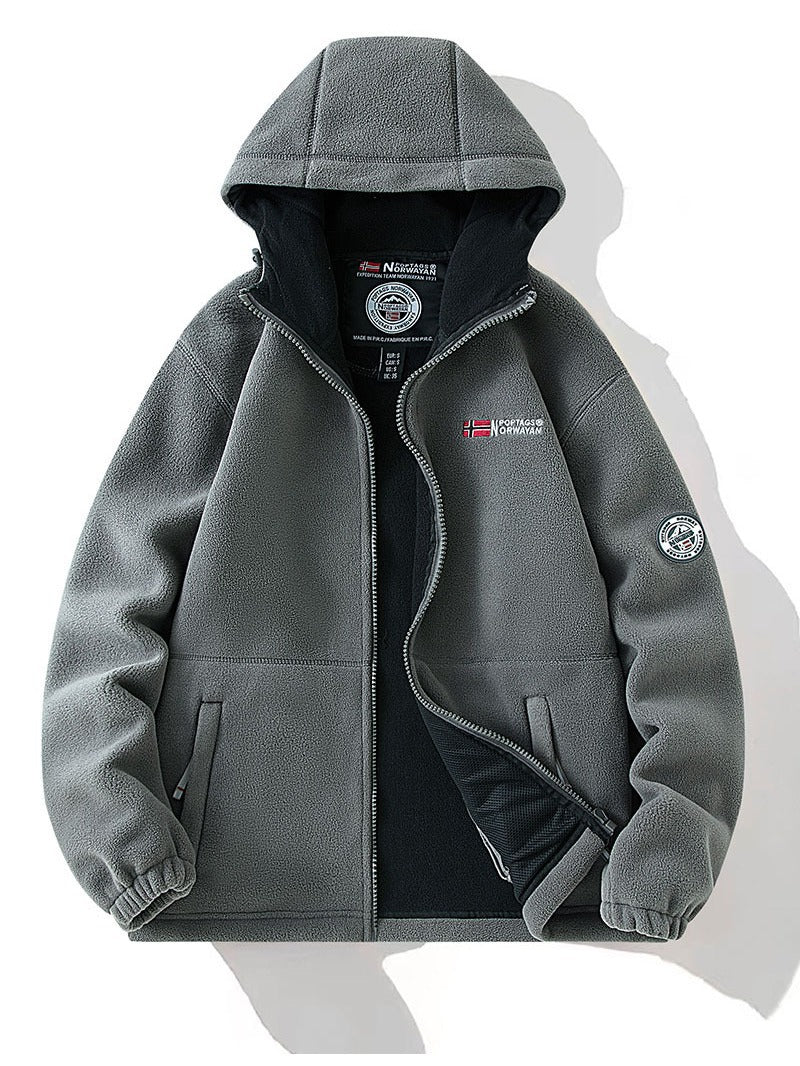 Damen Fleece-Kapuzenjacke mit wärmender Microfleece-Innenseite, durchgehendem Reißverschluss und Utility-Taschen Shop Nory
