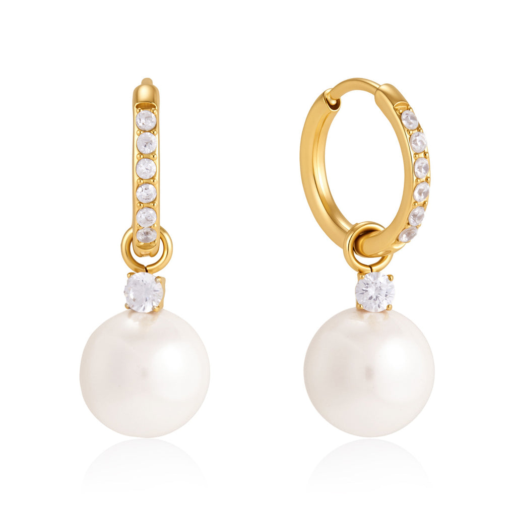 Damen Ohrhänger mit eleganten Perlen- und Zirkonia-Details Shop Nory