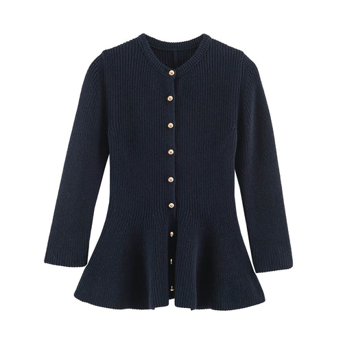 Damen Feinstrick-Cardigan mit taillierter Peplum‑Silhouette Shop Nory