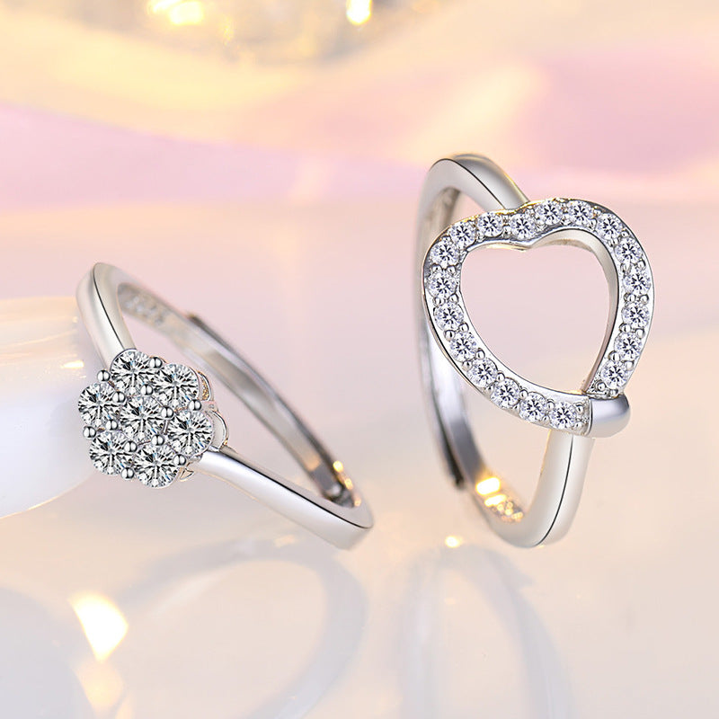 Damenring mit funkelndem Herzdesign und hochwertigem Zirkonia-Besatz Shop Nory