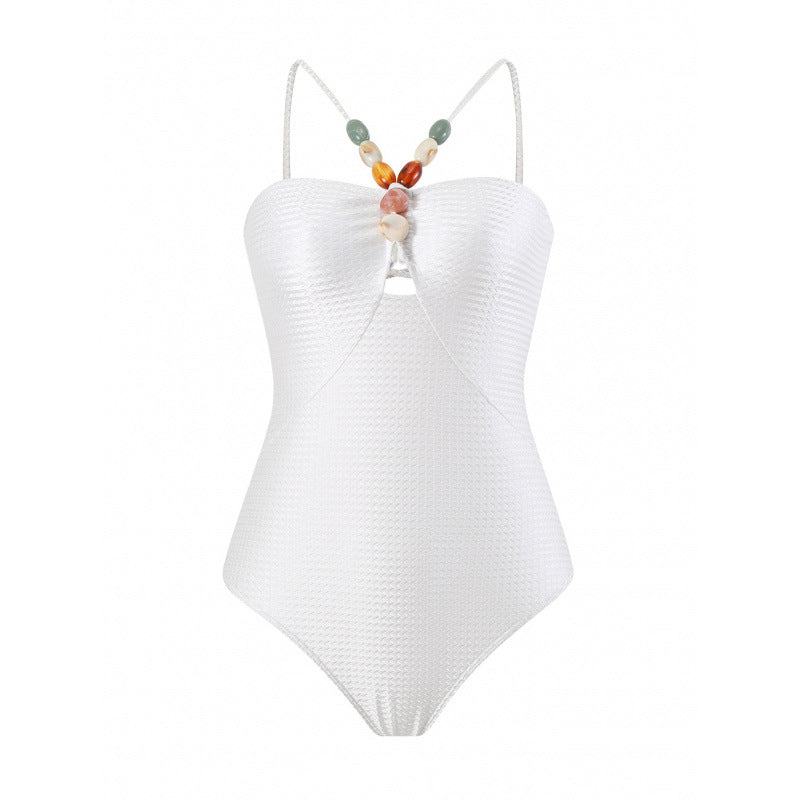 Damen Bandeau-Badeanzug mit asymmetrischem Rock