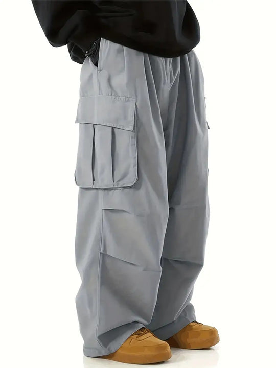 Herren Weite Utility-Cargohose mit übergroßen Klappentaschen & elastischem Tunnelzugbund Shop Nory