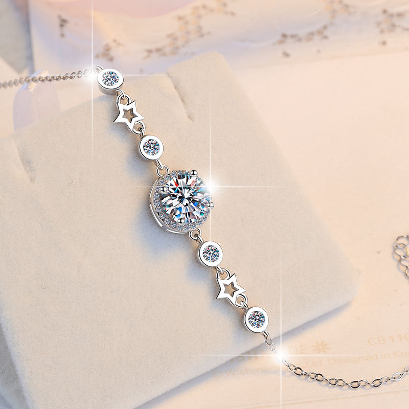 Damen zarte Armband mit funkelnden Sternen und Kristallen Shop Nory