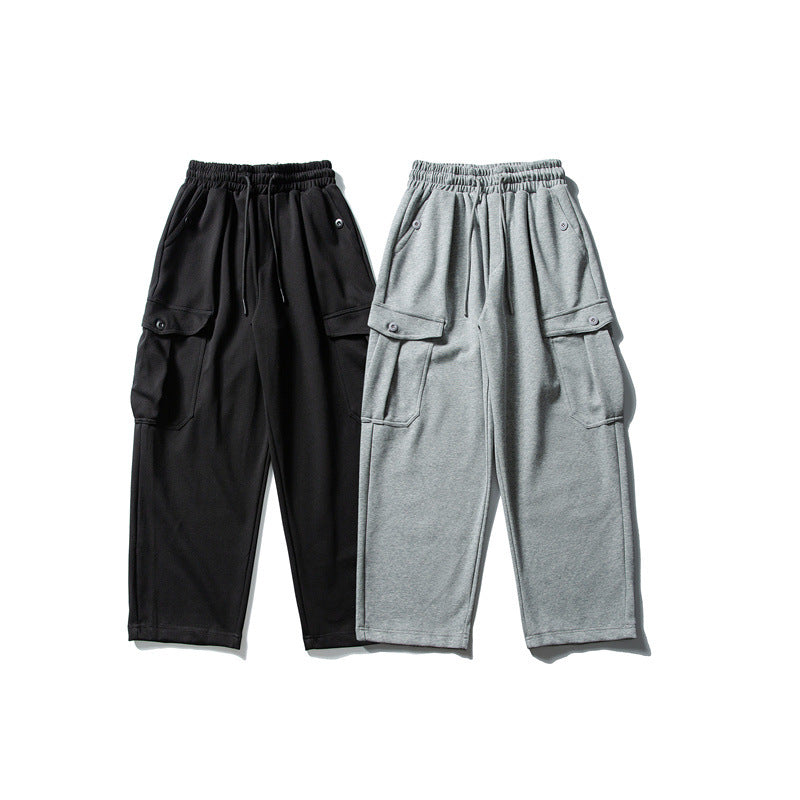 Herren Relaxed-Fleece-Cargohose mit elastischem Kordelbund und Utility-Taschen Shop Nory