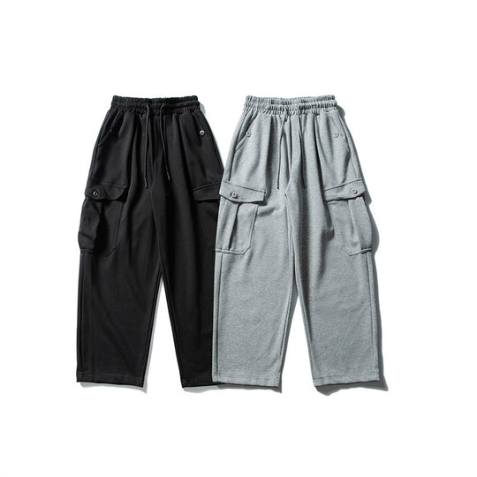 Herren Relaxed-Fleece-Cargohose mit elastischem Kordelbund und Utility-Taschen Shop Nory