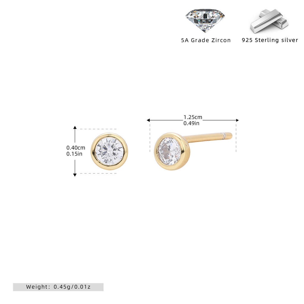 Damen Ohrstecker aus 925 Sterling Silber mit funkelnden 5A Zirkonsteinen Shop Nory