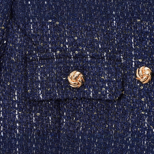Damen Modische Kurzjacke mit goldenen Knöpfen