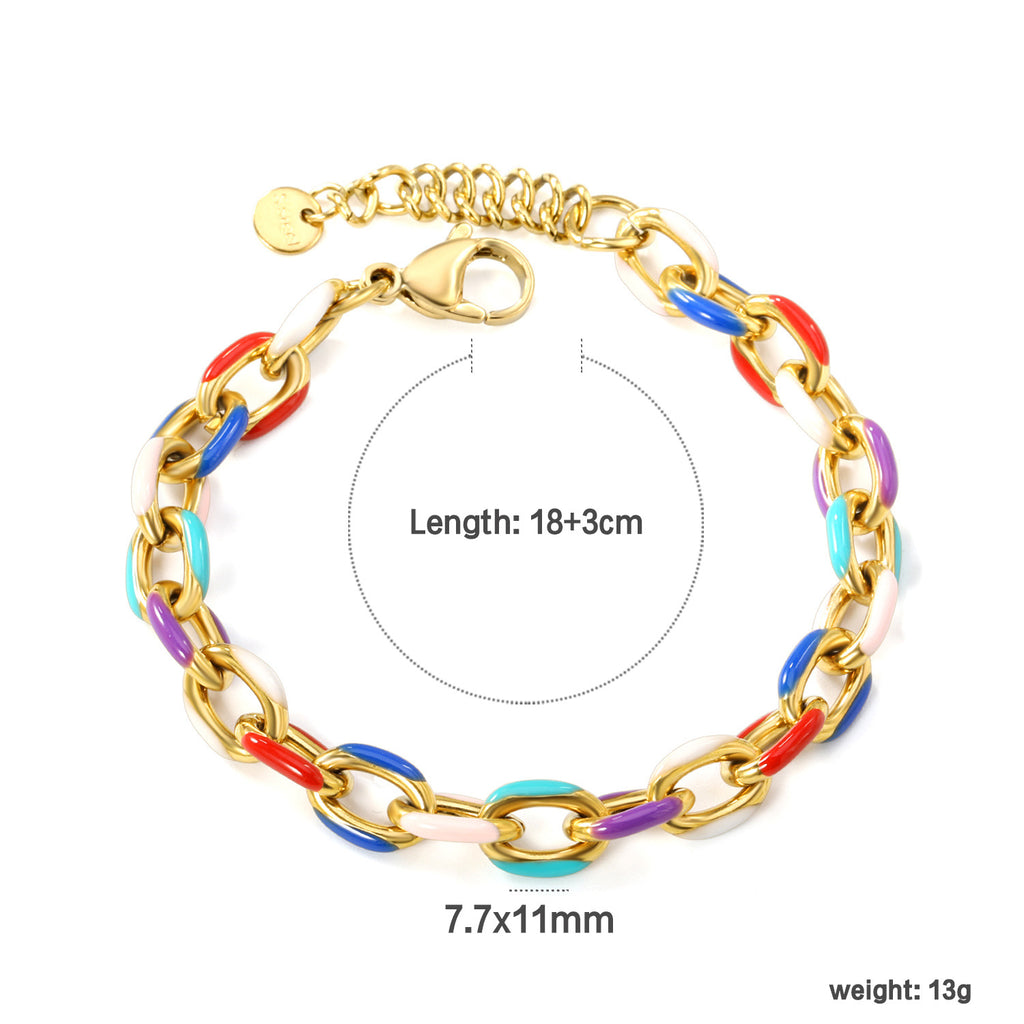 Damen trendiges Gliederarmband aus hochwertigem Edelstahl mit verstellbarem Verschluss Shop Nory