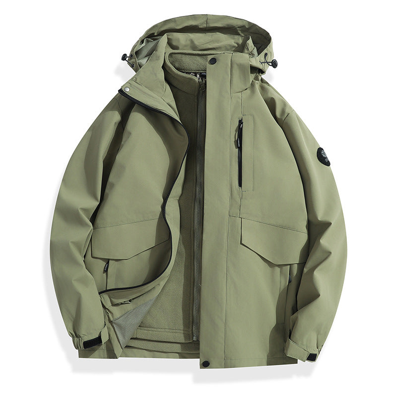 Herren Leichte Softshell-Regenjacke mit herausnehmbarem Fleecefutter, versiegelten Nähten und Multifunktions‑Taschen Shop Nory