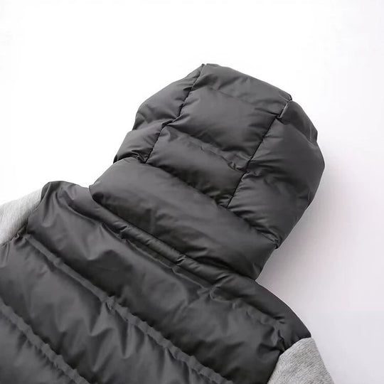 Damen Kapuzen-Hybridjacke mit gesteppter Front und Sweat-Ärmeln Shop Nory