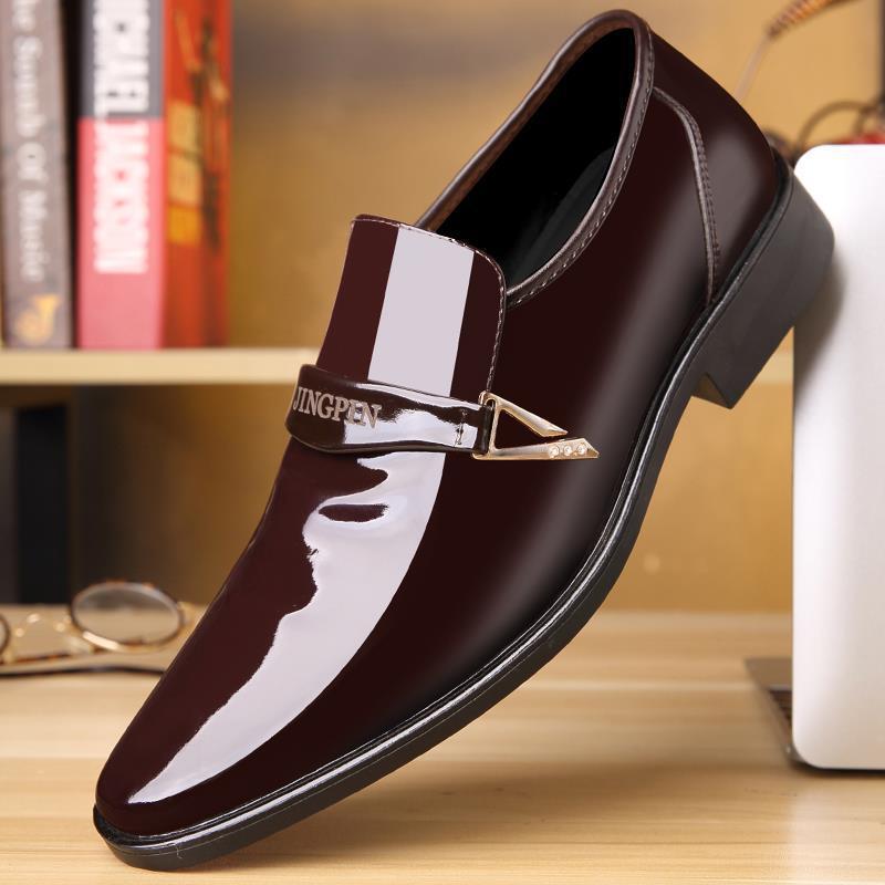 Herren Lackoptik-Loafer mit dekorativer Metall-Zierschnalle und schlanker Eleganz Shop Nory