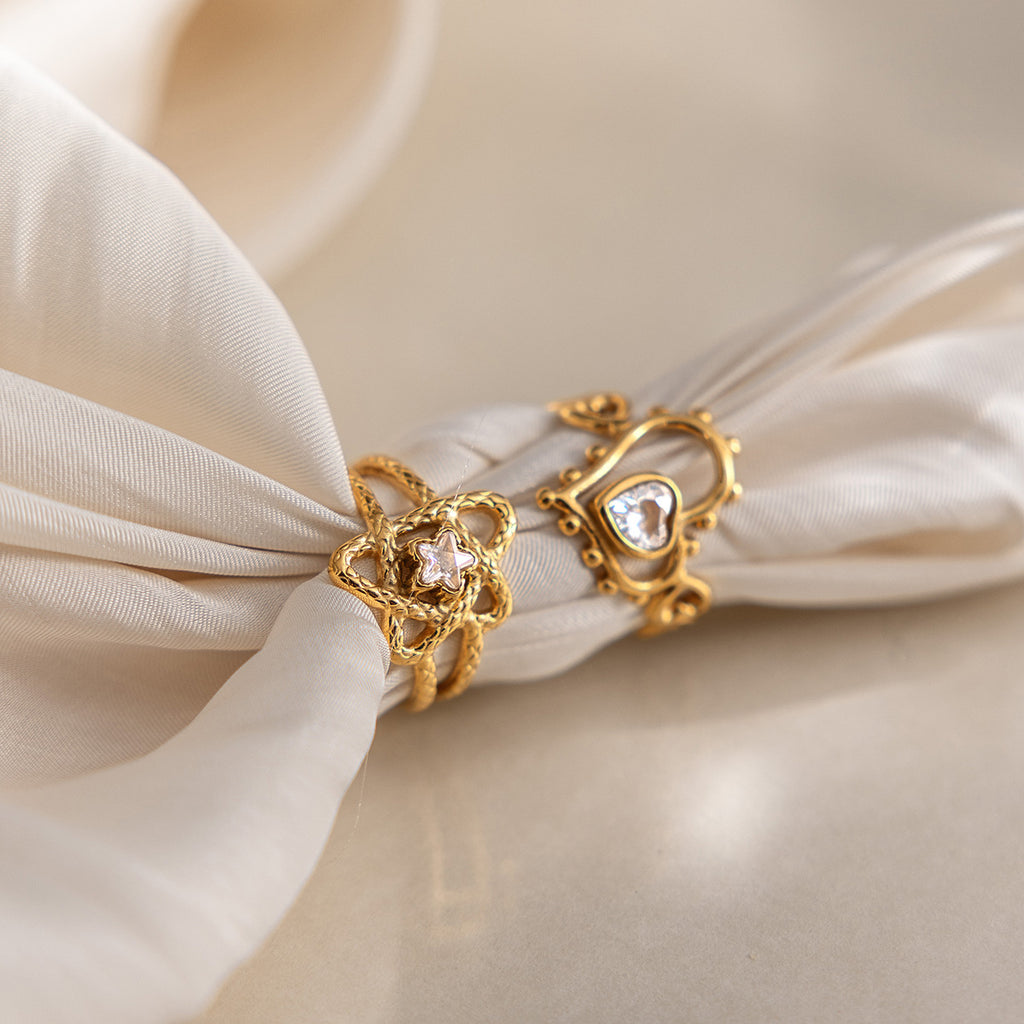 Damen offener Ring mit künstlerischem Herzdesign und hypoallergenen Eigenschaften Shop Nory