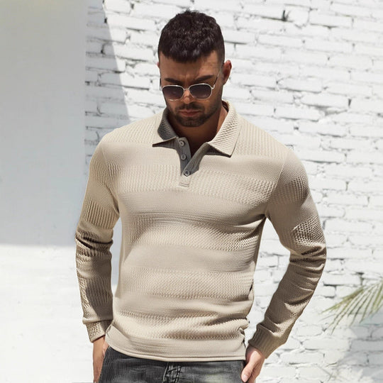 Herren Langarm Poloshirt