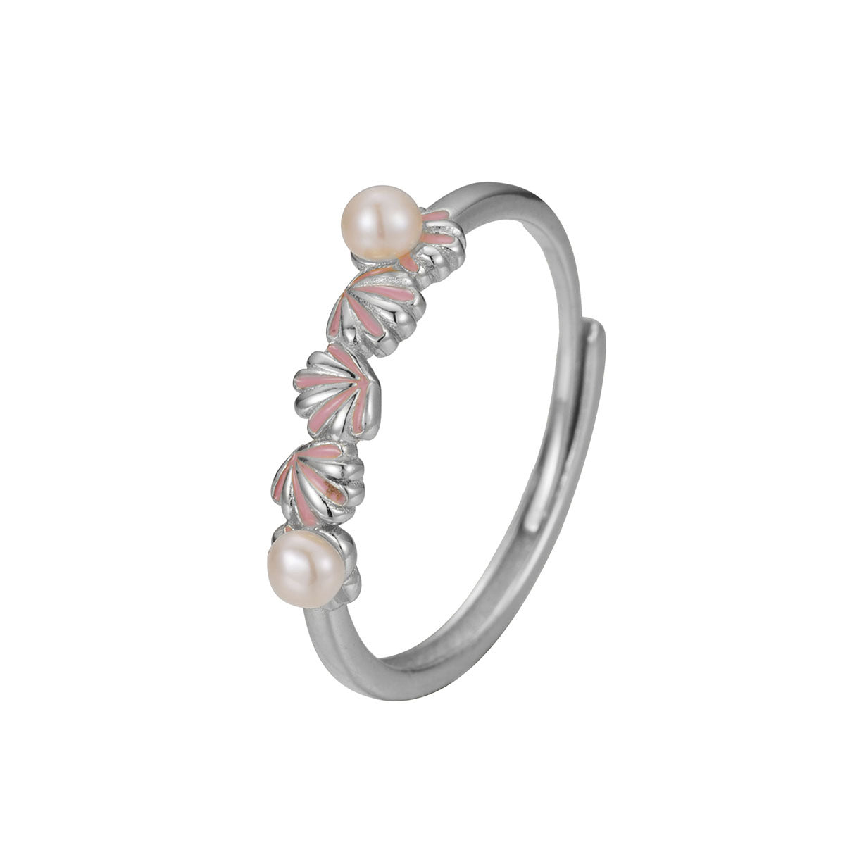 Damen Ring mit perlenschmückendem Blütenmotiv und filigraner Goldverzierung Shop Nory