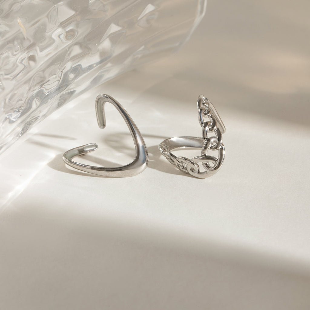 Damen Offener Ring aus hypoallergenem Edelstahl mit modernem Design Shop Nory