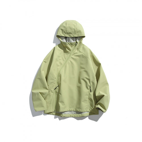 Unisex Leichte Tech-Regenjacke mit asymmetrischem Reißverschluss Shop Nory