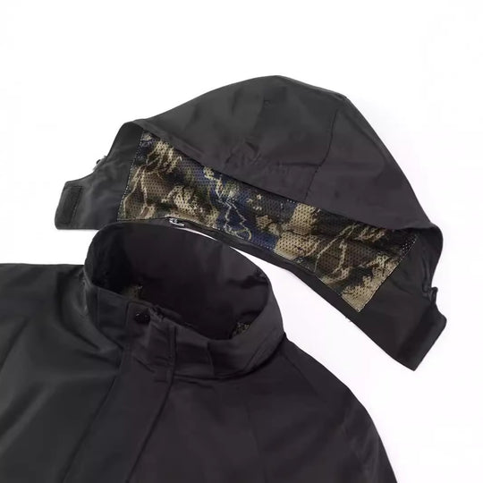 Herren Kapuzen-Fieldjacke mit Camouflage-Netzfutter und wasserabweisender Utility-Außenlage Shop Nory