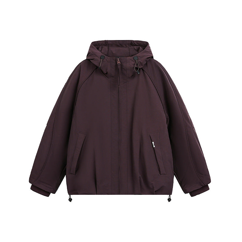 Damen Oversized wattierte Kapuzenjacke mit Raglanärmeln und Kordelzug Shop Nory