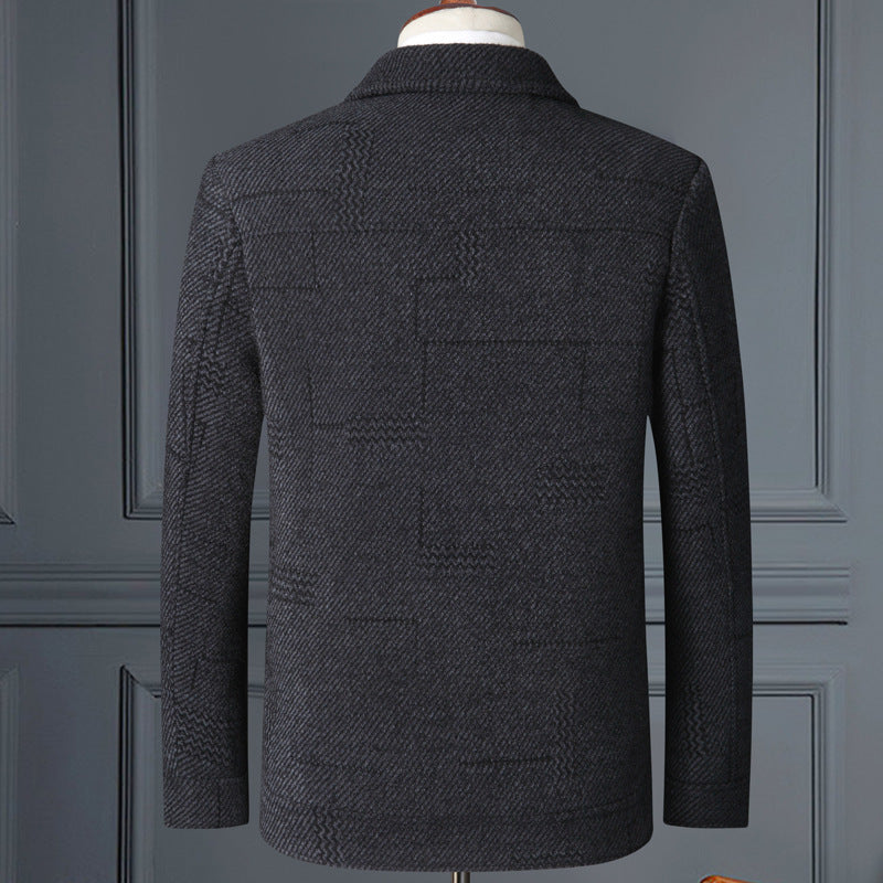 Herren eleganter Wollmix-Mantel mit strukturierter Weboptik und Knopfleiste Shop Nory