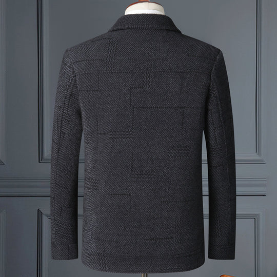 Herren eleganter Wollmix-Mantel mit strukturierter Weboptik und Knopfleiste Shop Nory