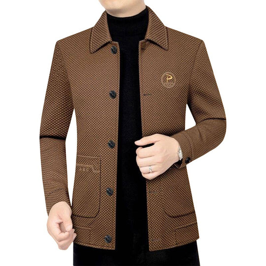 Herren Strukturierte Übergangsjacke mit Reverskragen und aufgesetzten Taschen Shop Nory