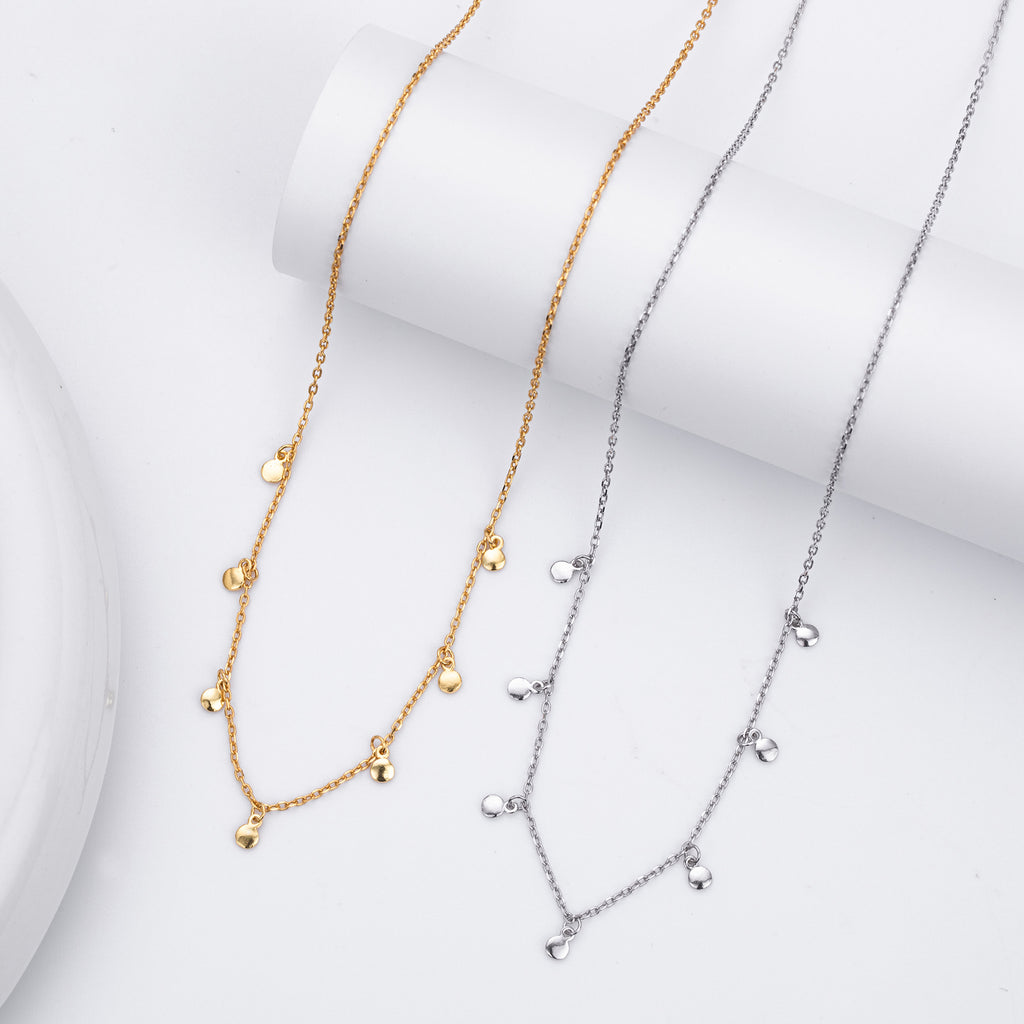 Damen Halskette mit zarten, hängenden Anhängern aus hochwertigem 925 Sterling Silber Shop Nory