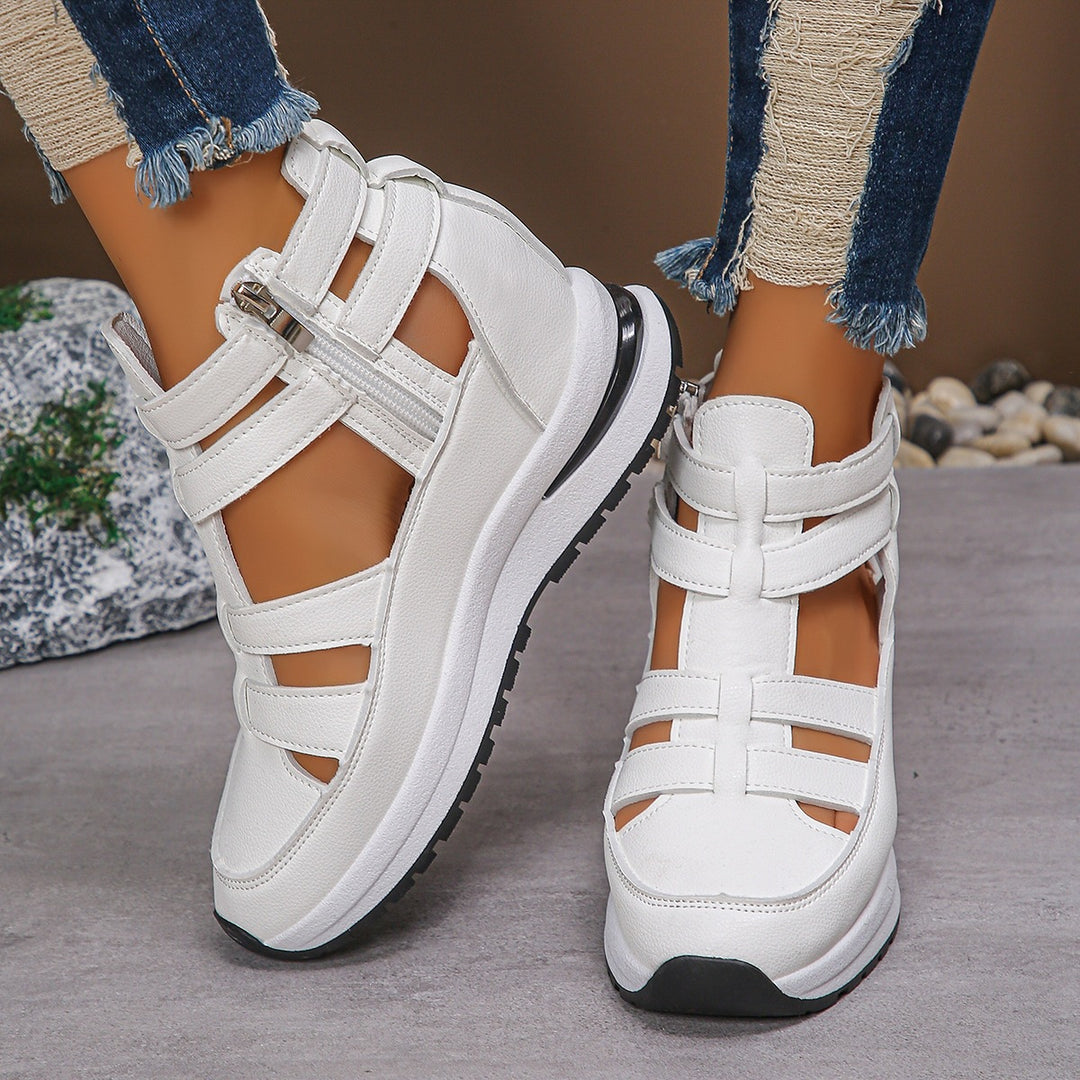 Damen Sportliche Plateau-Sandale mit geflochtenem Riemen und dämpfender Profilsohle Shop Nory