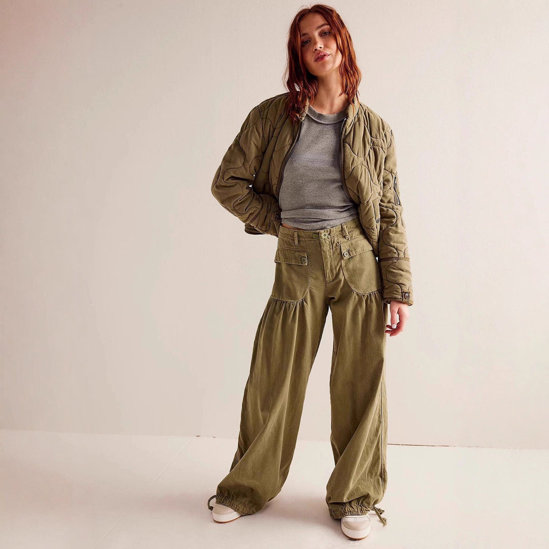 Damen Weite Hose mit praktischem Cargo-Schnitt