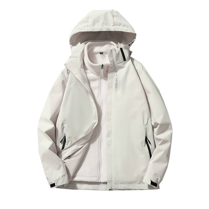Herren Dreilagige wasserdichte Outdoor-Softshelljacke mit abnehmbarer Fleece-Innenjacke Shop Nory