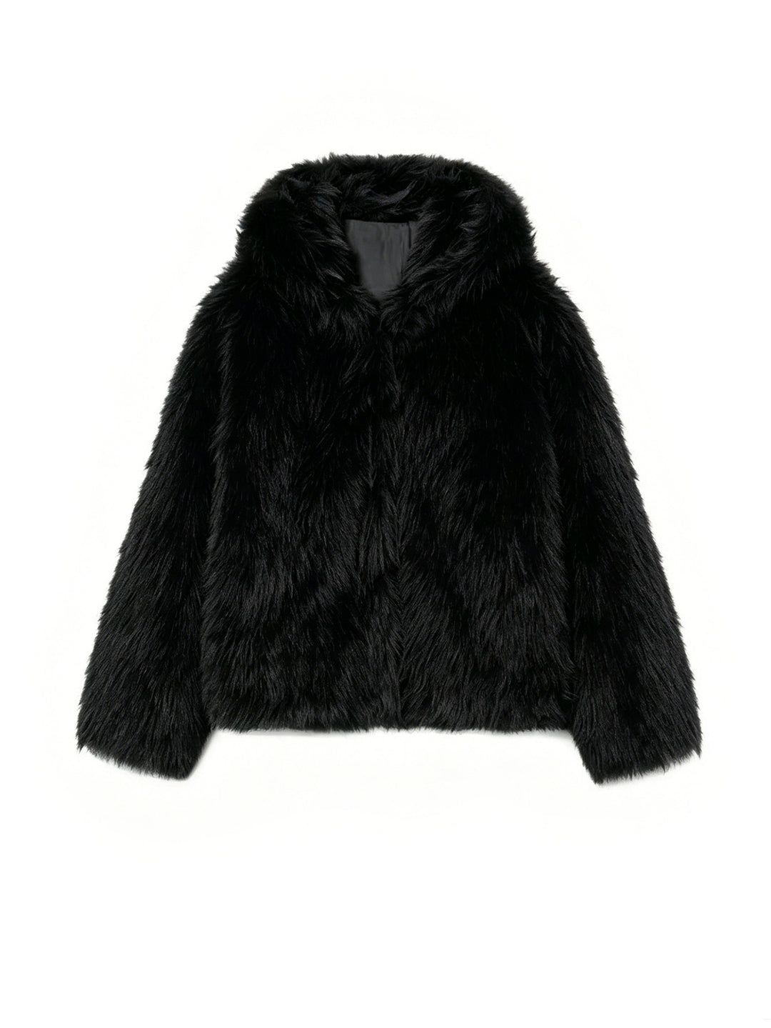Damen Kurzblouson aus langfaserigem Shaggy‑Faux‑Fur mit hohem Schalkragen und klarer Boxy‑Silhouette Shop Nory
