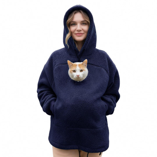Damen Kapuzenpullover mit integrierter Katzenhöhle und extra weichem Fleece Shop Nory