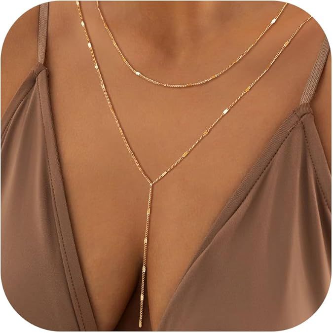 Damen Layered Halskette mit funkelnden Akzenten und eleganter Gliederkette Shop Nory