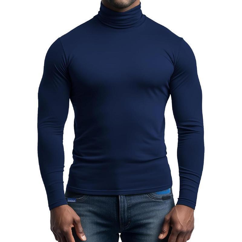 Herren atmungsaktives Rollkragen-T-Shirt aus weichem Jersey