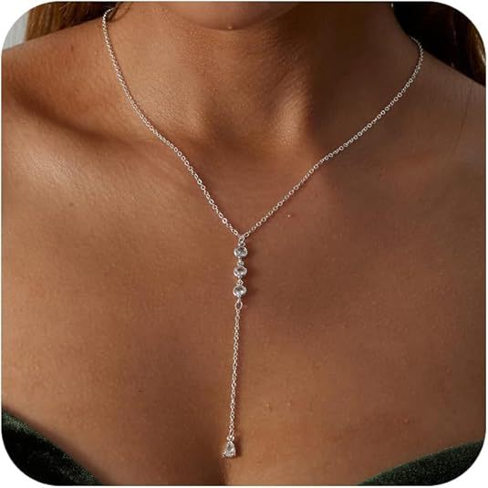 Damen Y-Halskette mit funkelnden Zirkonia-Elementen Shop Nory