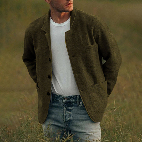 Herren lässige Wolljacke mit modernem Schnitt und praktischen Taschen
