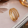 Damen eleganter und funkelnder Ring mit mehreren Bändern Shop Nory
