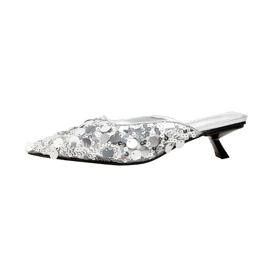 Damen glamouröse Pantolette mit glitzernden Pailletten Shopnory