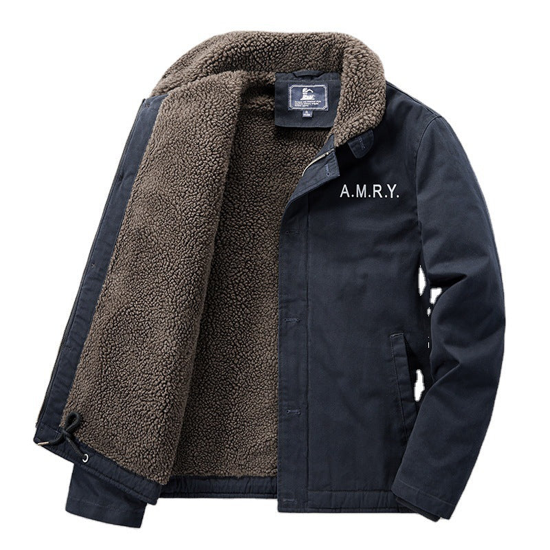 Herren Canvas-Arbeitsjacke mit Sherpa‑Futter, Thermo‑Innenlage und Kordelzugsaum Shop Nory