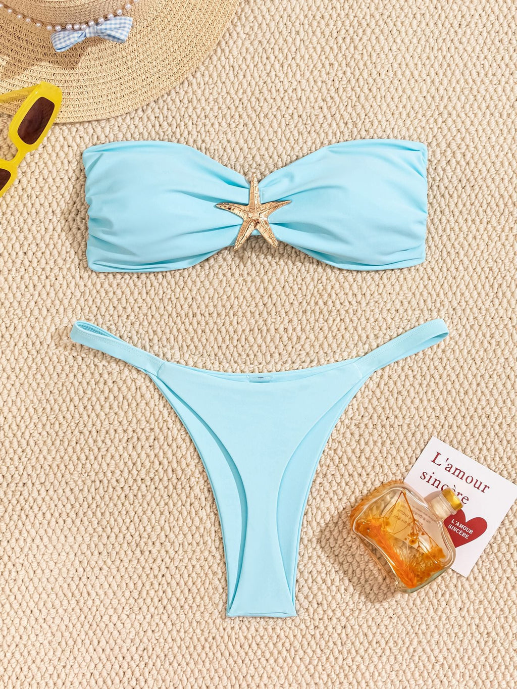 Damen Bandeau-Bikini mit elegantem Verschluss und modischem Design