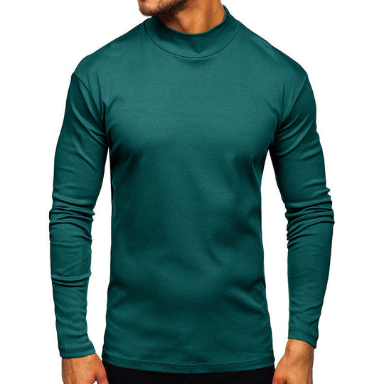 Herren Langarmshirt mit Stehkragen aus hochwertigem Material