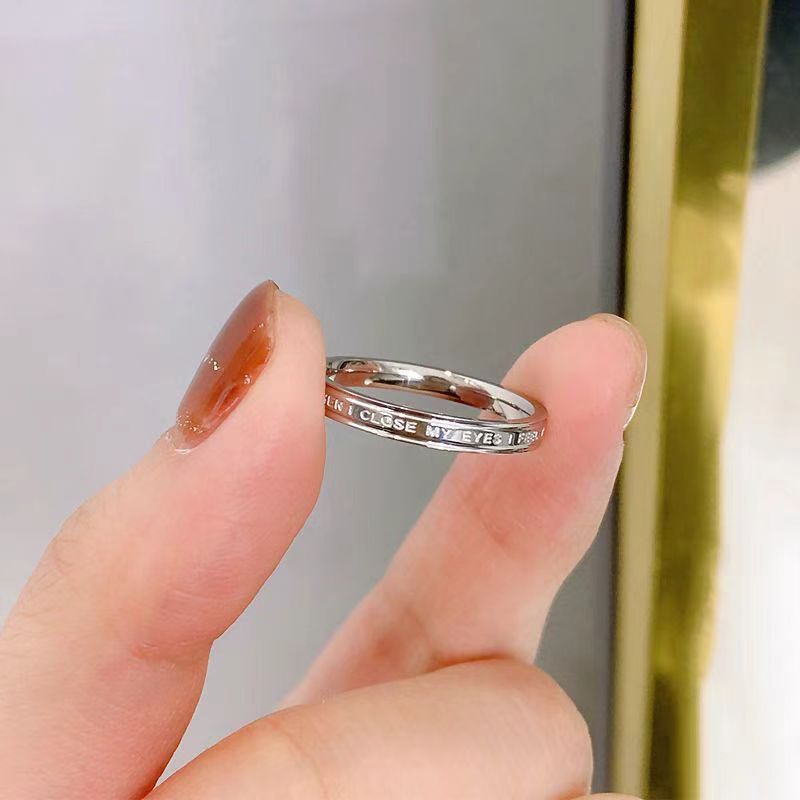 Frauen Gravierte Edelstahl Statement Ring Shop Nory