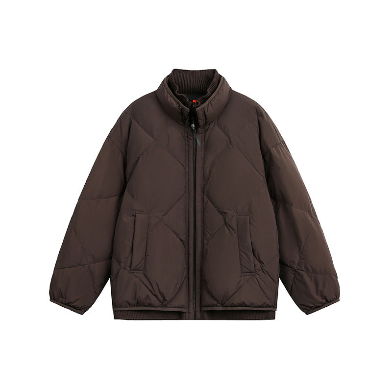 Unisex Boxy gesteppte Winterjacke mit Stehkragen und Rippbündchen Shop Nory
