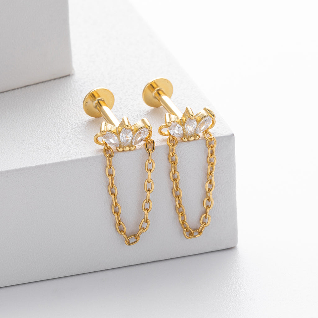 Damen Ohrhänger mit elegantem Anhänger aus 925 Sterling Silber und funkelndem Zirkon Shop Nory