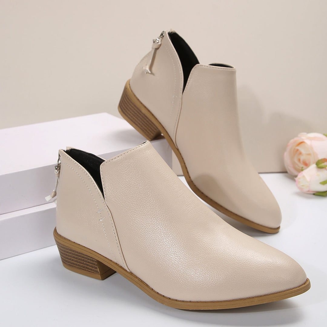 Damen elegante Stiefeletten mit modischem Reißverschluss und komfortablem Fußbett Shopnory