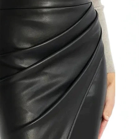 Damen Taillierter Bleistiftrock mit Wickeldetail und vorderem Gehschlitz Shop Nory