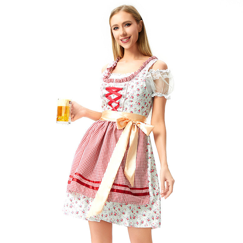 Damen nan Blusenkleid im Trachtenstil mit dekorativem Korsettband und geraffter Schürze Shop Nory