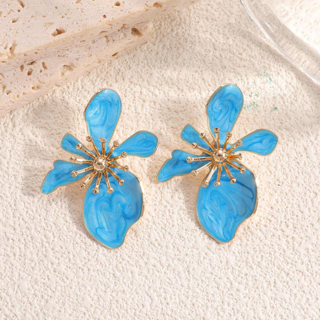 Damen Ohrstecker mit kunstvollem Blumenmotiv Shop Nory